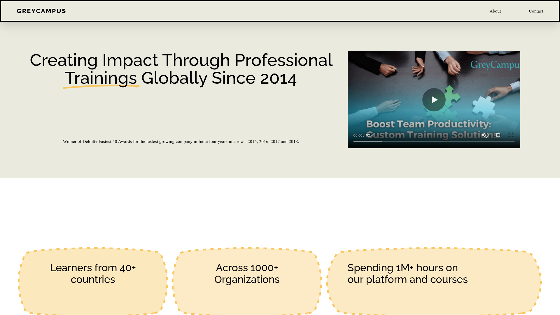 GreyCampus website preview