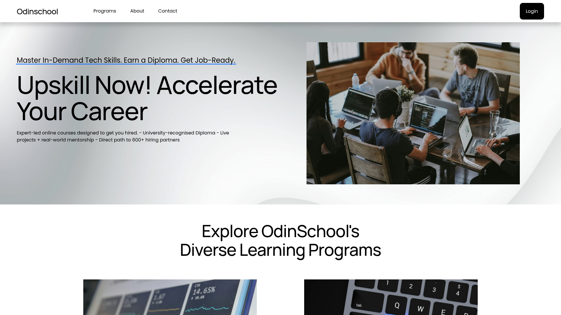 OdinSchool website preview